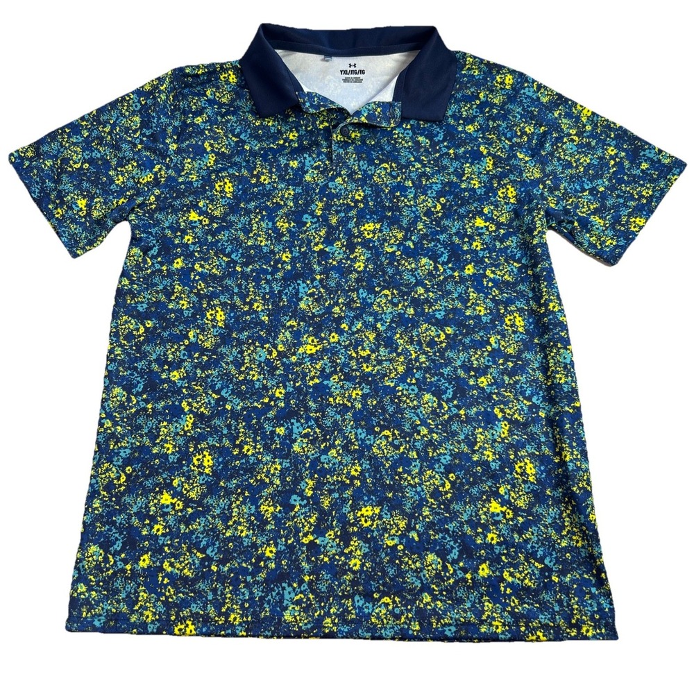 Under Armour Boy's XL Camouflage Shirt Big Sportstyle Logo Printed Tee Preowned